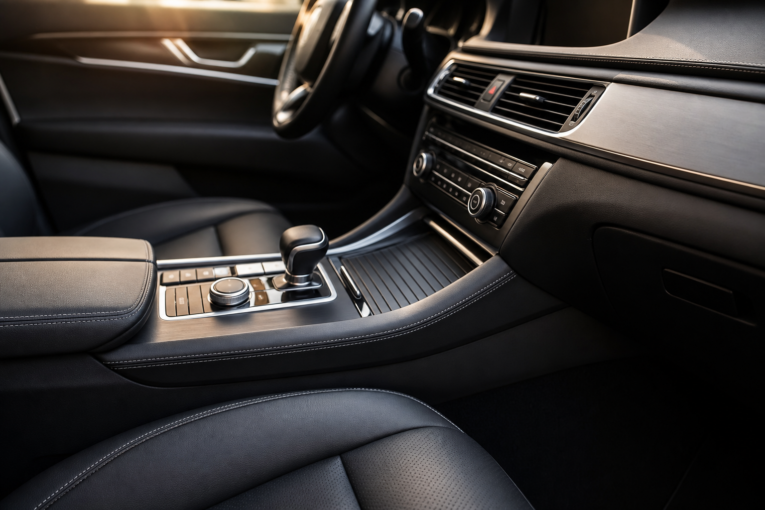Professionally detailed vehicle interior
